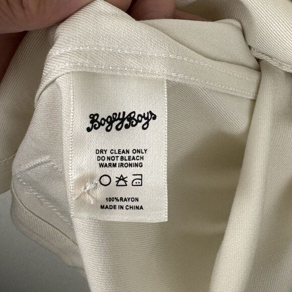 Bogey Boys Grit Button Up Rayon Stretch Shirt Men Large Beige Golf Macklemore - Picture 8 of 9